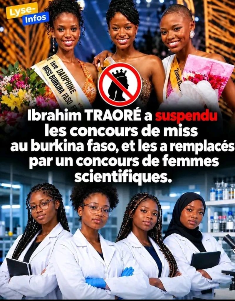 Visuel viral sur la suspension des concours Miss au Burkina Faso et le concours Hakili Mousso