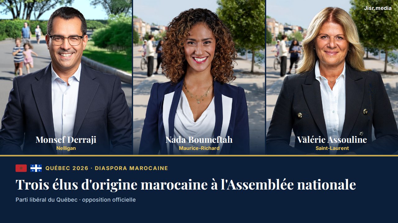 Trois élus d'origine marocaine à l'Assemblée nationale du Québec : Derraji, Boumeftah, Assouline, et ce que la diaspora attend d'eux